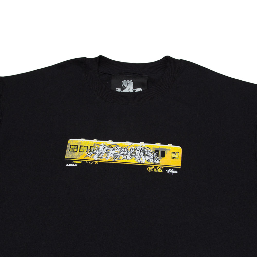 LEAF APPAREL X SHINJI AKHIRAH After Life Metro Train T-shirt - Black