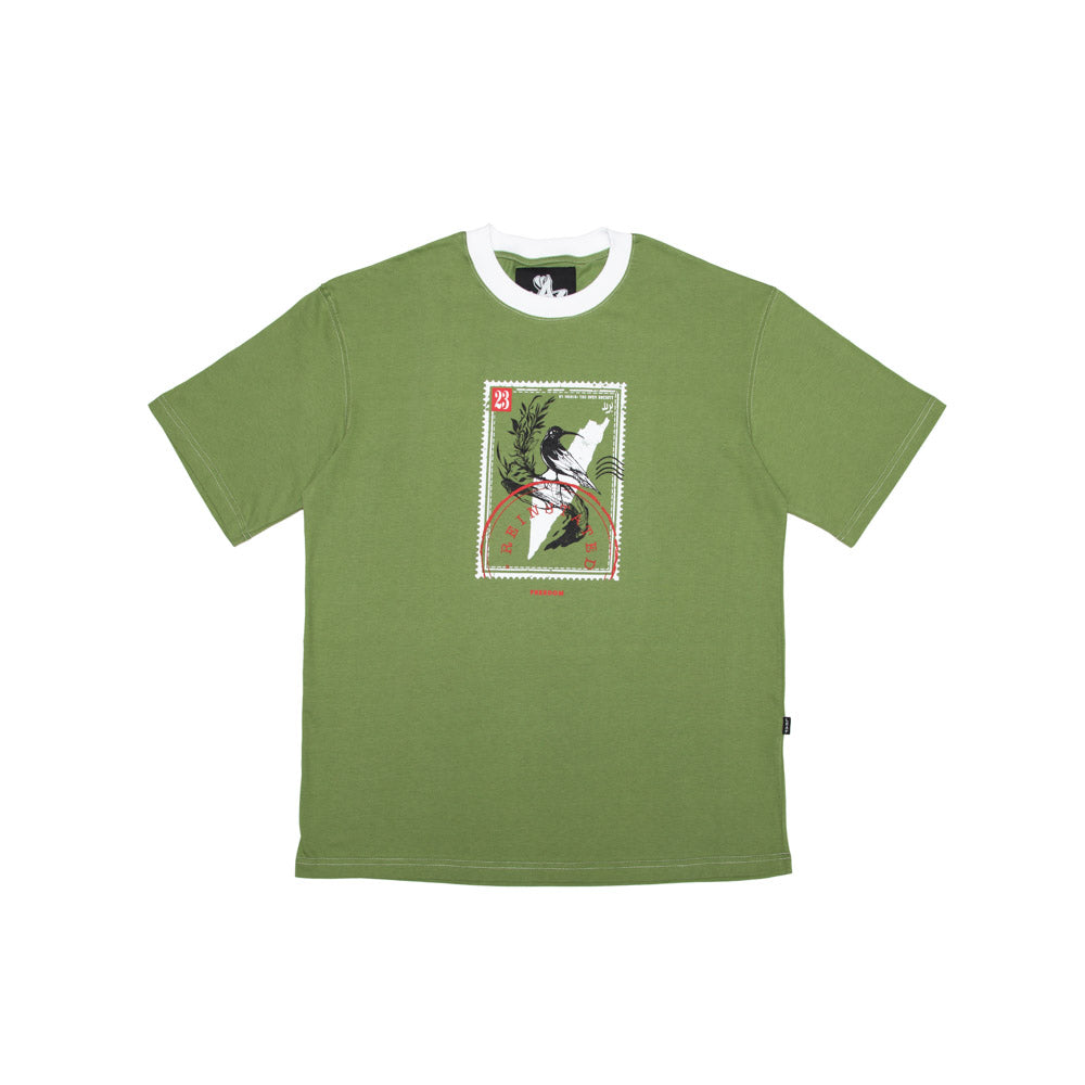 LEAF APAREL X SHINJI AKHIRAH After Life Stamp T-shirt - Green/White