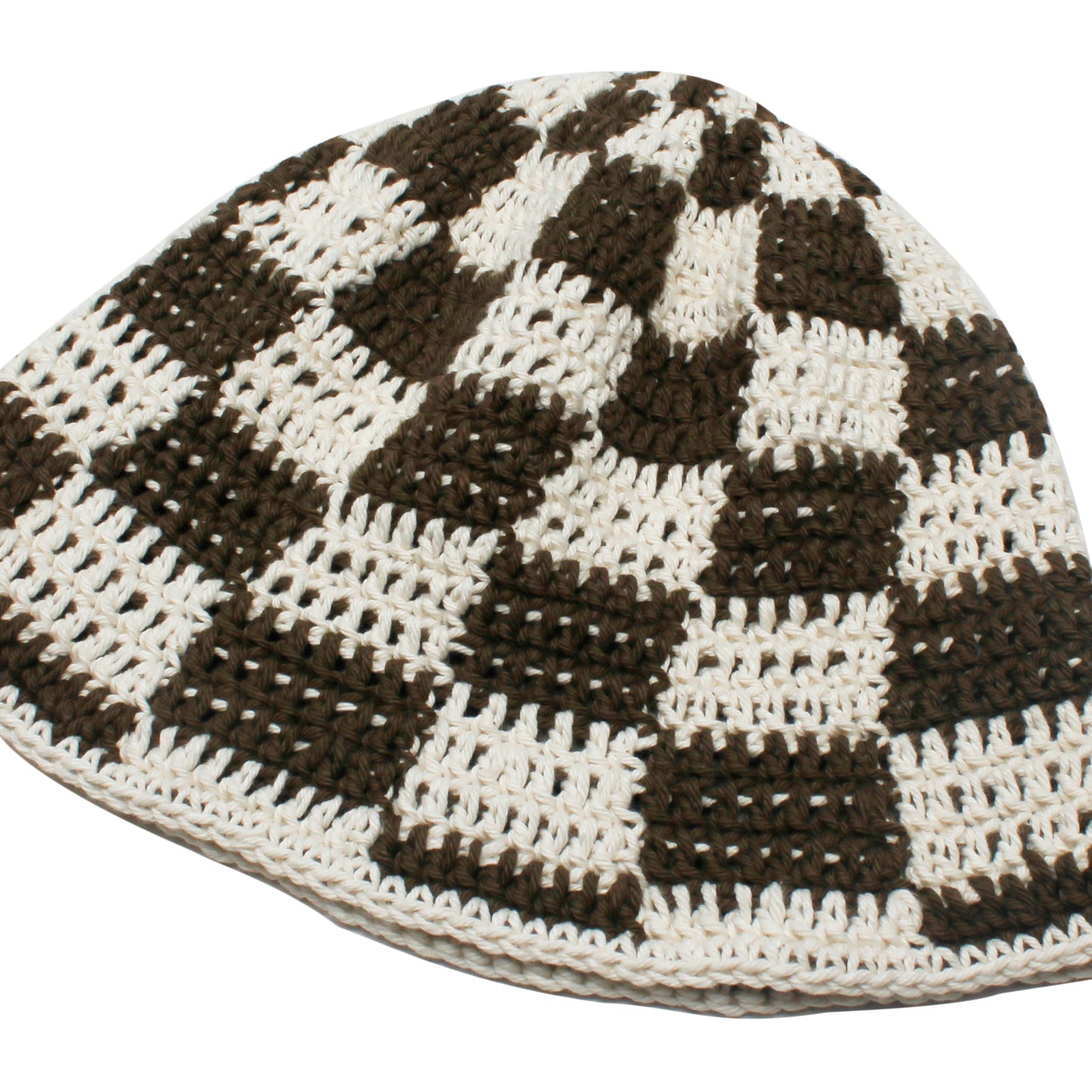 Sol Sol "Checkered" Crochet Hat - Brown