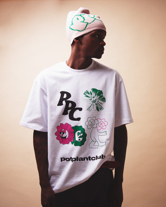 Pot Plant Club Left Over Flowers T-shirt - White