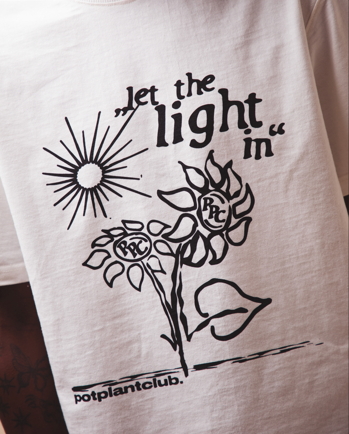 Pot Plant Club "Let The Light In" T-shirt - Cream